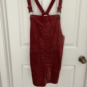 Womens Red Overall Dress